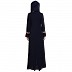 Elegant front open abaya with embroidery work- Navy Blue Elegant front open abaya with embroidery work- Navy Blue